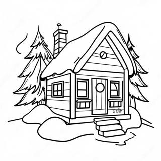 Cozy Winter Cabin Coloring Page 5337-4368