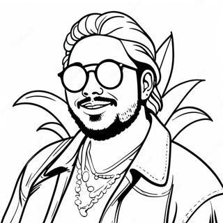 Post Malone With Cool Sunglasses Coloring Page 53394-42627