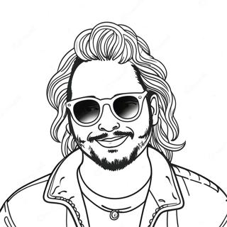 Post Malone With Cool Sunglasses Coloring Page 53394-42628