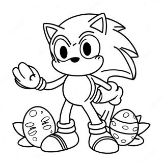 Sonic With Colorful Eggs Coloring Page 53404-42629