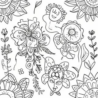 Mexican Flowers Coloring Pages