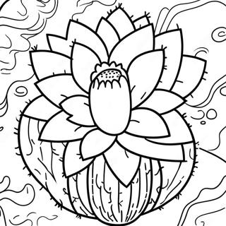 Vibrant Cactus Flower Coloring Page 53434-42653