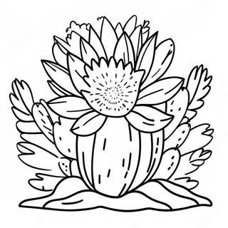 Vibrant Cactus Flower Coloring Page 53434-42656