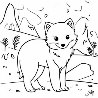 Arctic Fox In The Snow Coloring Page 53444-42661