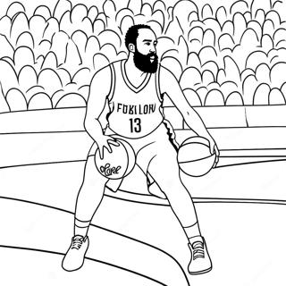 James Harden Dribbling The Basketball Coloring Page 53454-42669