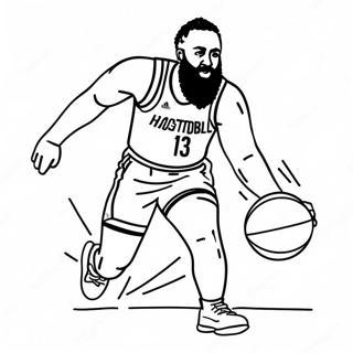 James Harden Dribbling The Basketball Coloring Page 53454-42670