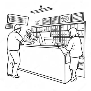 Busy Post Office Scene Coloring Page 53464-42676