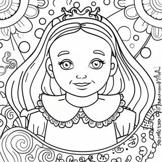 Psychedelic Alice In Wonderland Coloring Pages