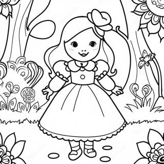 Psychedelic Alice In Wonderland Coloring Page 5346-4370