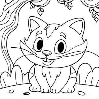 Whimsical Cheshire Cat Coloring Page 5347-4373