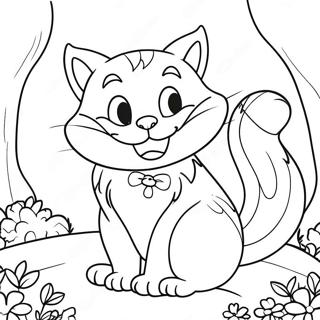 Whimsical Cheshire Cat Coloring Page 5347-4374