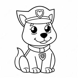 Cute Police Dog With Badge Coloring Page 53484-42693