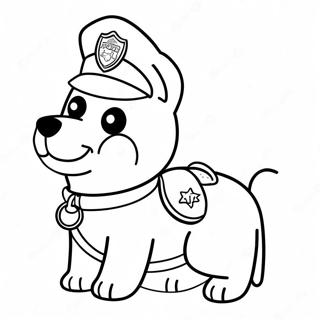 Cute Police Dog With Badge Coloring Page 53484-42694