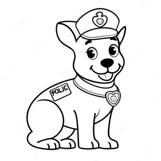 Cute Police Dog With Badge Coloring Page 53484-42695