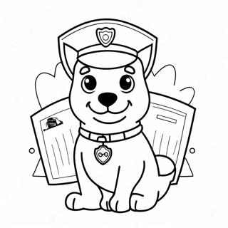 Cute Police Dog With Badge Coloring Page 53484-42696