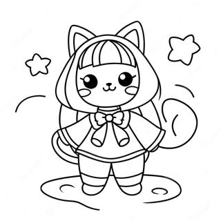 Anime Cat Girl In Cute Outfit Coloring Page 53493-42698