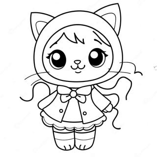 Anime Cat Girl In Cute Outfit Coloring Page 53493-42699