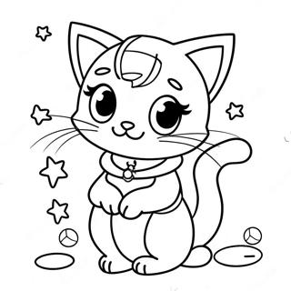 Anime Cat Girl With Magical Powers Coloring Page 53494-42704