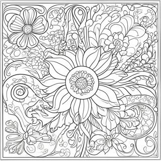 Art Nouveau Flower Patterns Coloring Page 53503-42706