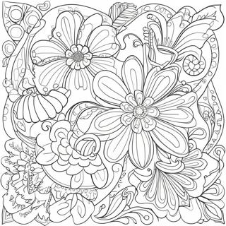 Art Nouveau Flower Patterns Coloring Page 53503-42707