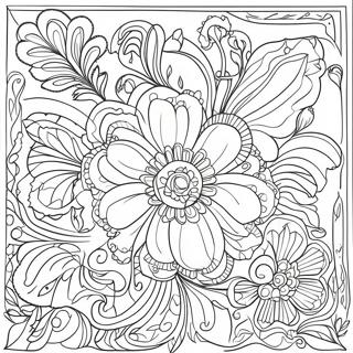 Art Nouveau Flower Patterns Coloring Page 53503-42708