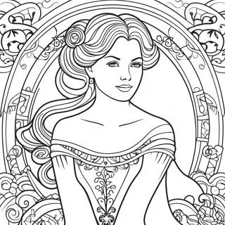 Elegant Art Nouveau Lady Coloring Page 53504-42715