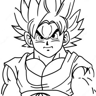 Goku Super Saiyan Transformation Coloring Page 53524-42727