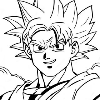 Goku Super Saiyan Transformation Coloring Page 53524-42728