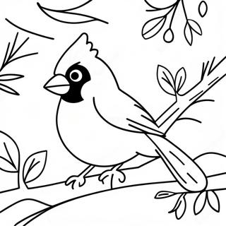 Charming Cardinal In Snow Coloring Page 53544-42742