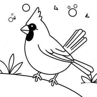 Charming Cardinal In Snow Coloring Page 53544-42743