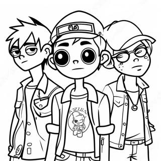 Gorillaz Band Members Coloring Page 53564-42757