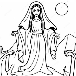 La Llorona Scary Coloring Page 53583-42770