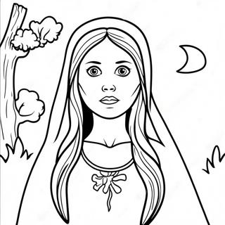 La Llorona Scary Coloring Page 53583-42772