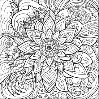 Large Print Adult Floral Mandala Coloring Page 53623-42805