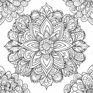 Large Print Adult Floral Mandala Coloring Page 53623-42806