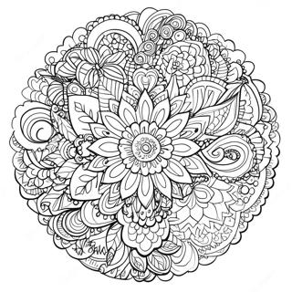 Large Print Adult Floral Mandala Coloring Page 53623-42808