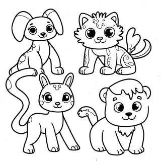 Bright Neon Animals Coloring Page 53634-42813