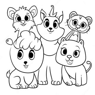 Bright Neon Animals Coloring Page 53634-42814