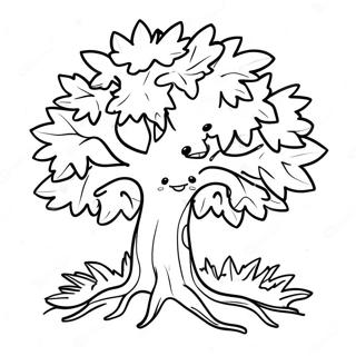 Happy Maple Tree Coloring Page 53654-42835