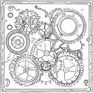 Steampunk Gears And Cogs Coloring Page 5366-4390