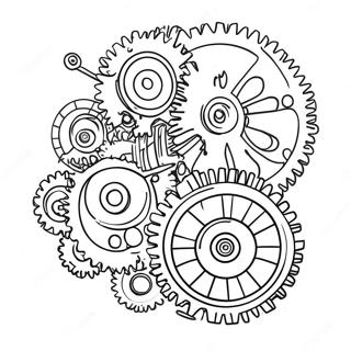 Steampunk Gears And Cogs Coloring Page 5366-4391