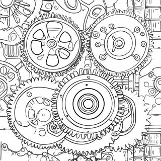 Steampunk Gears And Cogs Coloring Page 5366-4392