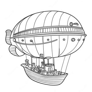 Steampunk Airship Adventure Coloring Page 5367-4393