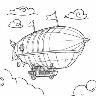 Steampunk Airship Adventure Coloring Page 5367-4394