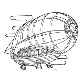 Steampunk Airship Adventure Coloring Page 5367-4395