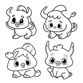 Cute Gangle Characters Coloring Page 53684-42854