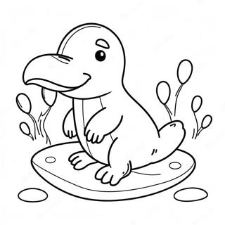 Cute Platypus Swimming Coloring Page 53694-42861