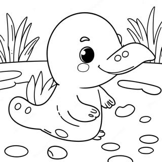 Cute Platypus Swimming Coloring Page 53694-42863