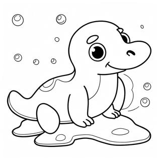 Cute Platypus Swimming Coloring Page 53694-42864