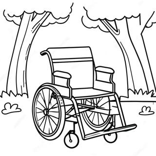 Colorful Wheelchair In Park Coloring Page 53734-42893